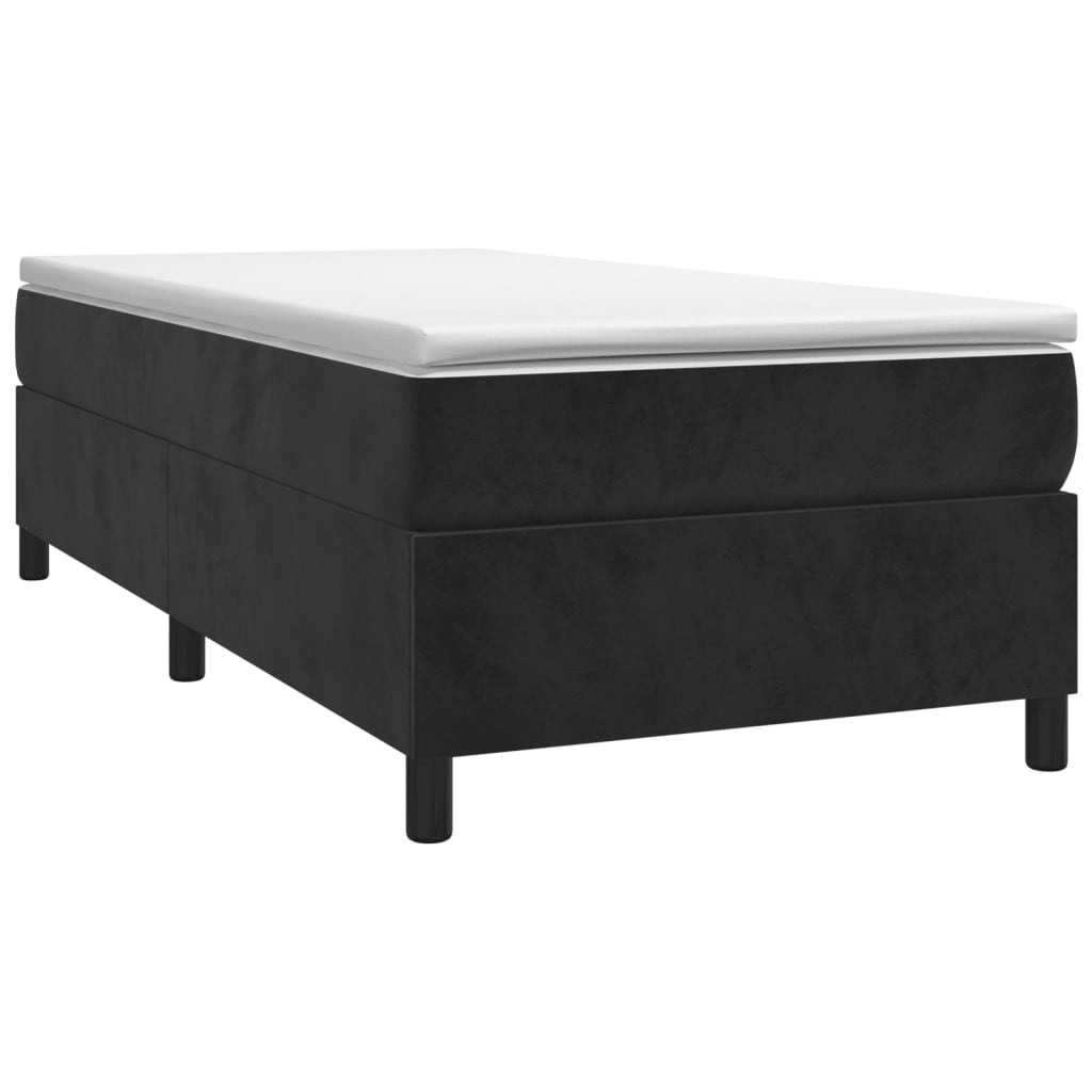 Κρεβάτι Boxspring με Στρώμα Μαύρο 80 x 200 εκ. Βελούδινο