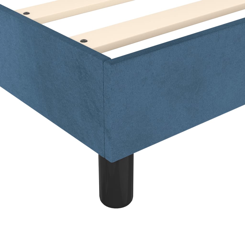 Κρεβάτι Boxspring με Στρώμα Σκούρο Μπλε 100x200 εκ. Βελούδινο