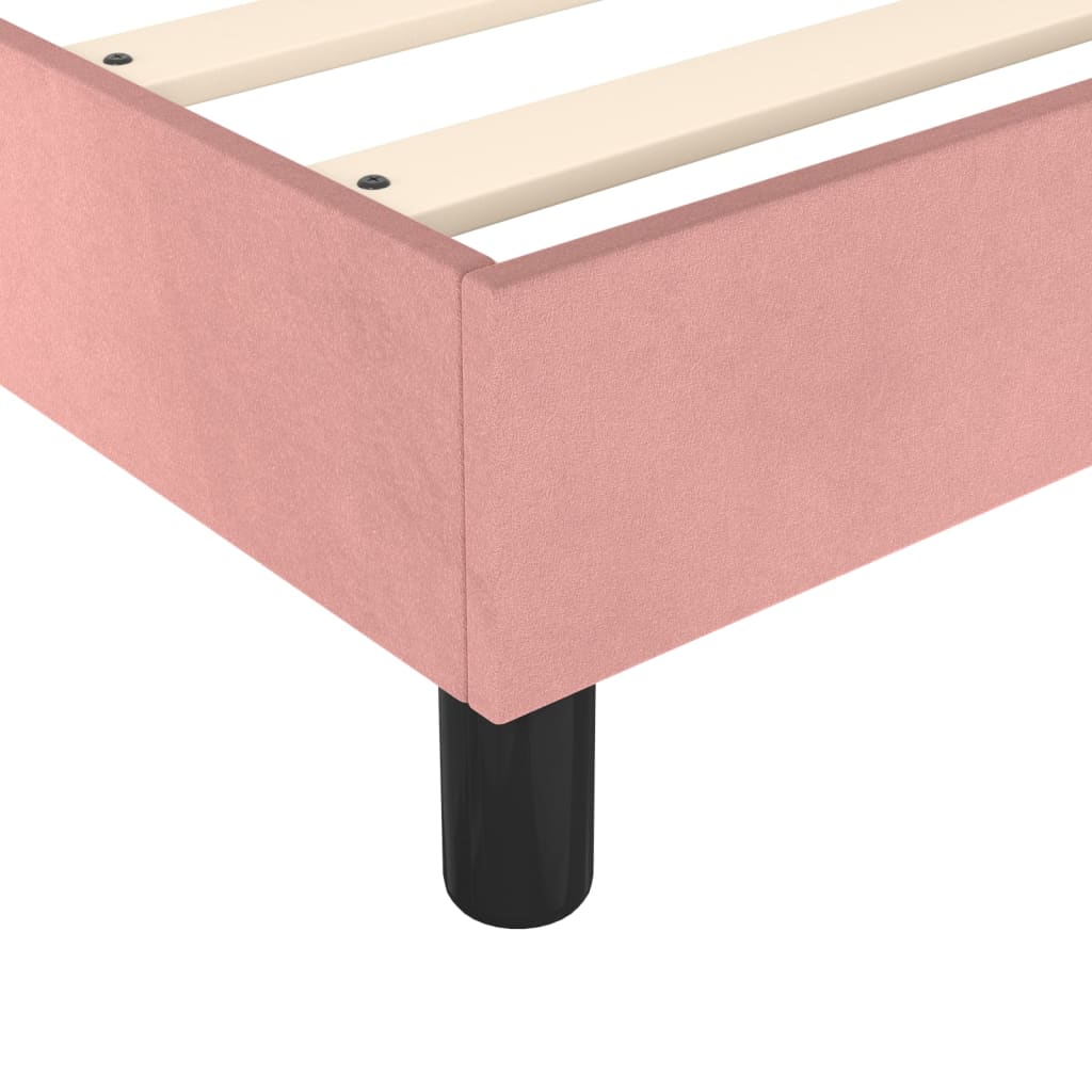 Κρεβάτι Boxspring με Στρώμα Ροζ 100x200 εκ. Βελούδινο