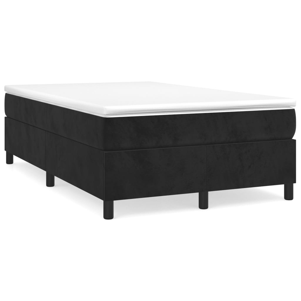 Κρεβάτι Boxspring με Στρώμα Μαύρο 120 x 200 εκ. Βελούδινο