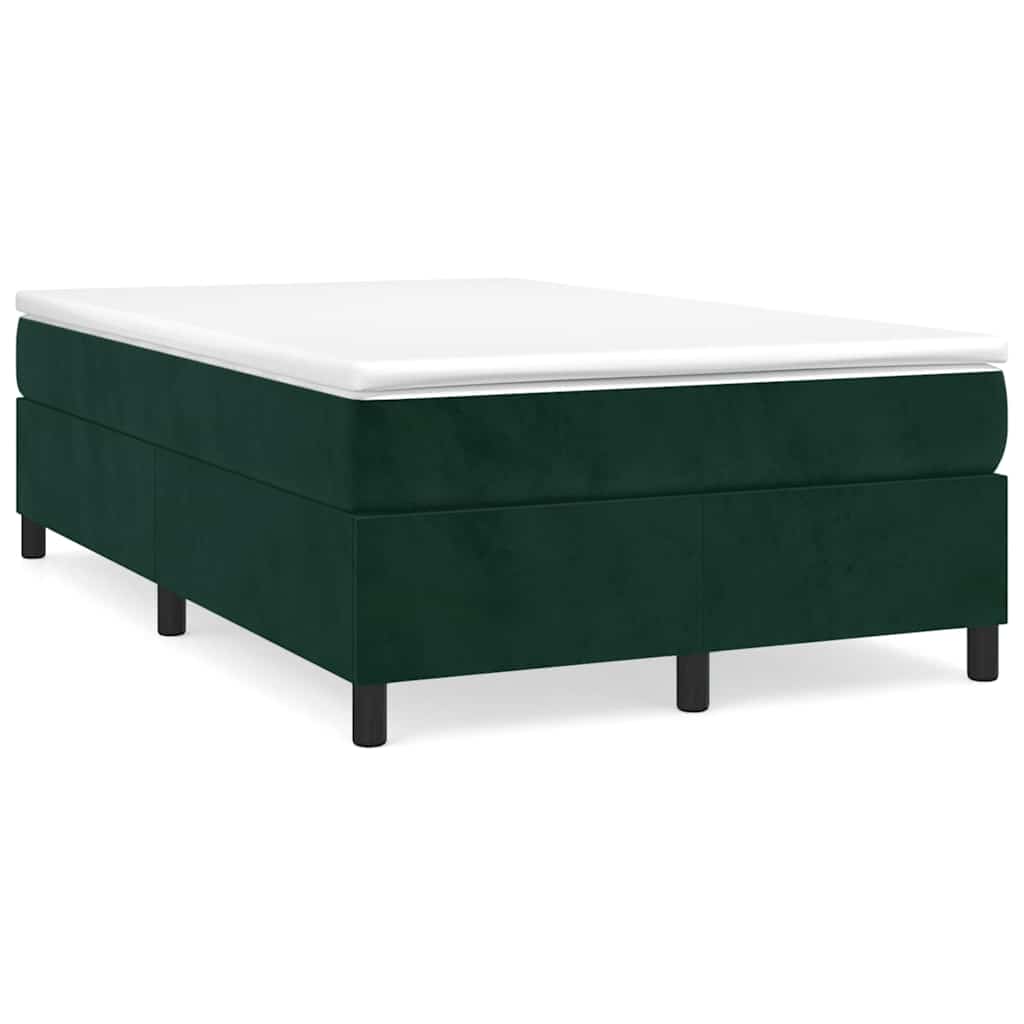 Κρεβάτι Boxspring με Στρώμα Σκούρο Πράσινο 120x200εκ. Βελούδινο