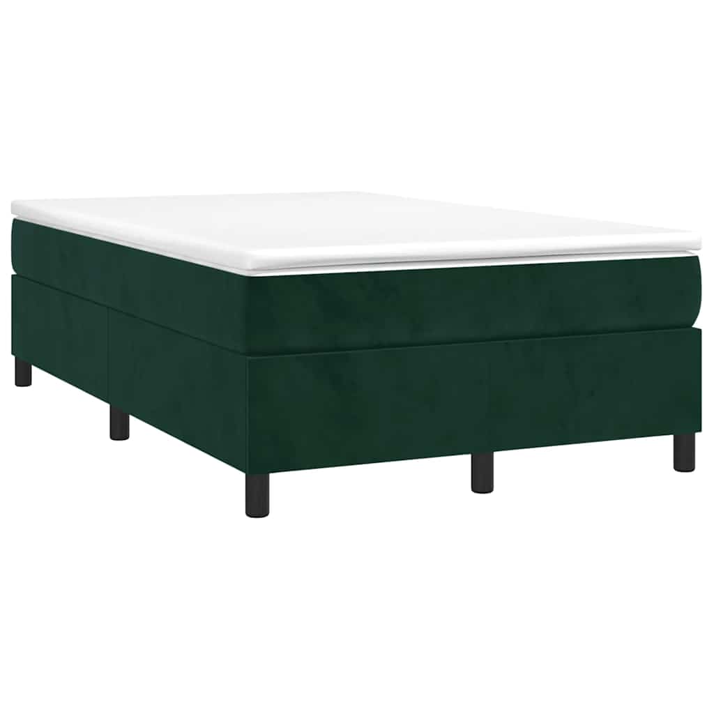 Κρεβάτι Boxspring με Στρώμα Σκούρο Πράσινο 120x200εκ. Βελούδινο