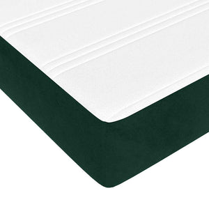 Κρεβάτι Boxspring με Στρώμα Σκούρο Πράσινο 120x200εκ. Βελούδινο