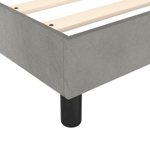 Κρεβάτι Boxspring με Στρώμα Ανοιχτό Γκρι 140x190 εκ. Βελούδινο