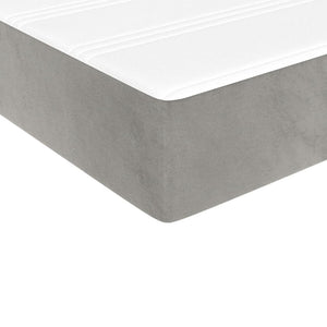 Κρεβάτι Boxspring με Στρώμα Ανοιχτό Γκρι 140x190 εκ. Βελούδινο