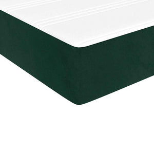 Κρεβάτι Boxspring με Στρώμα Σκούρο Πράσινο 140x200εκ. Βελούδινο