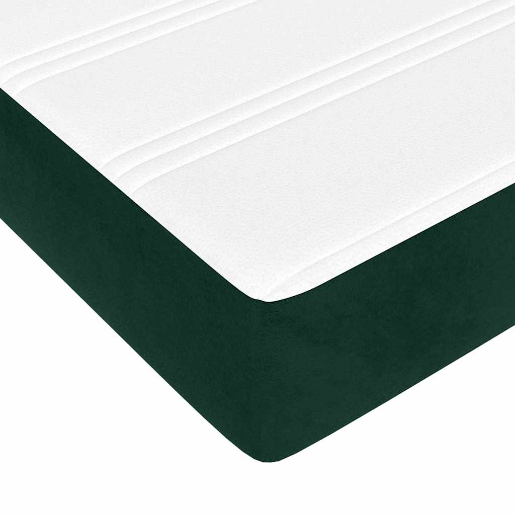 Κρεβάτι Boxspring με Στρώμα Σκούρο Πράσινο 180x200εκ. Βελούδινο