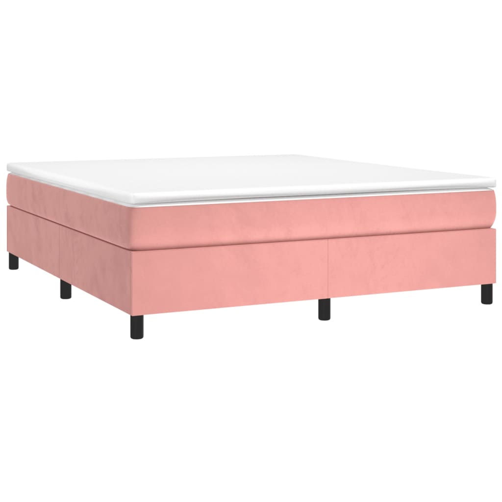 Κρεβάτι Boxspring με Στρώμα Ροζ 180x200 εκ. Βελούδινο