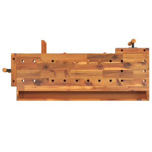 Πάγκος Εργασίας με Συρτάρια/Μέγγενες 124x52x83 εκ. Μασίφ Ακακία - PAKOBAZAAR