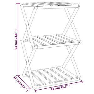 Ραφιέρα με 3 Επίπεδα Καφέ 43x31x63 εκ. από Μασίφ Ξύλο Ακακίας - PAKOBAZAAR