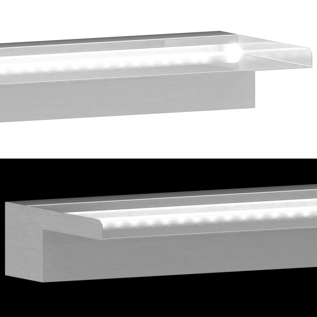 Σιντριβάνι Καταρράκτης Πισίνας με LED 110 εκ. από Ανοξ. Ατσάλι