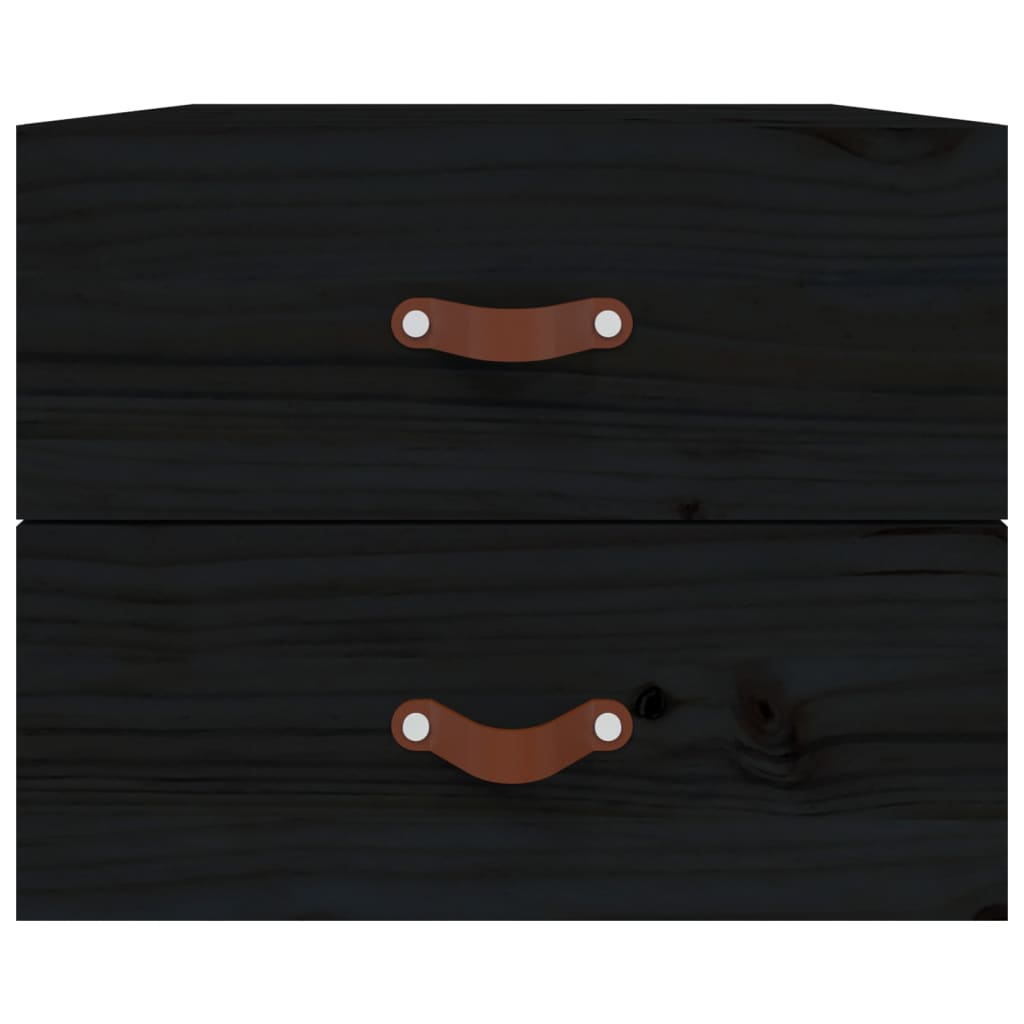 Κομοδίνο Επιτοίχιο Μαύρα 50x36x40 εκ.