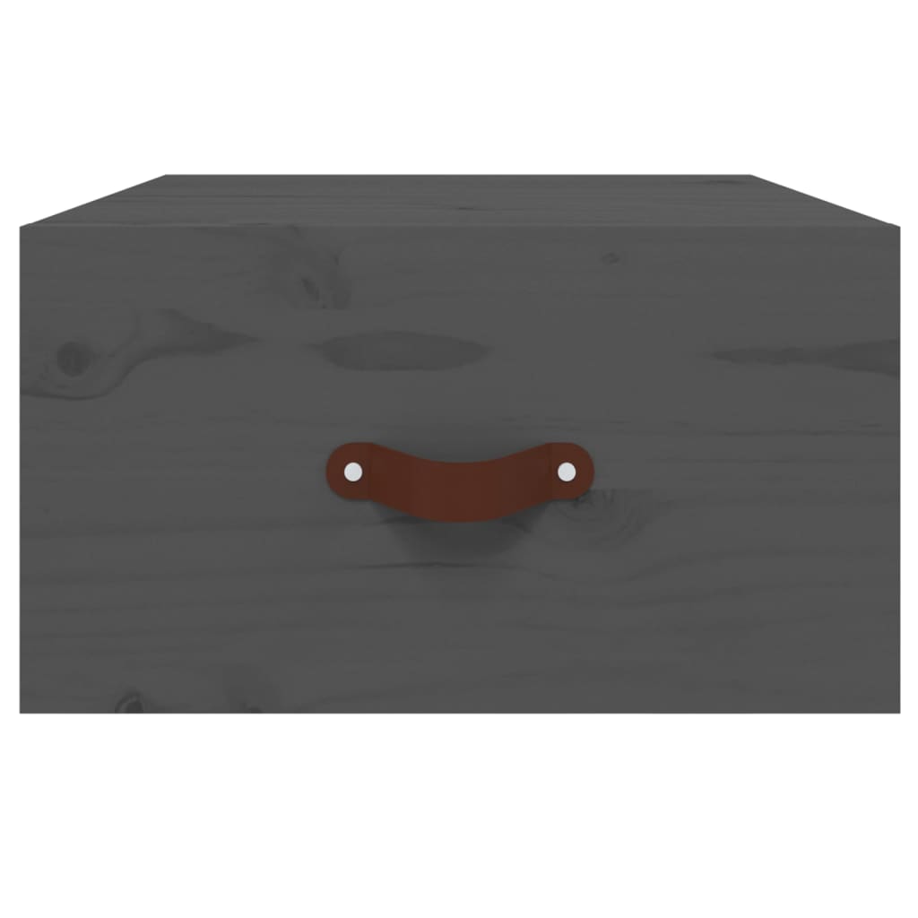 Κομοδίνα Επιτοίχια 2 τεμ. Γκρι 40 x 29,5 x 22 εκ.