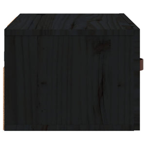 Κομοδίνα Επιτοίχια 2 τεμ. Μαύρη 40 x 29,5 x 22 εκ.