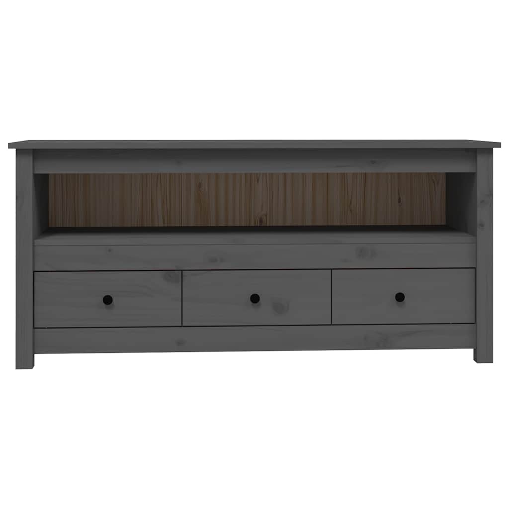 Έπιπλο Τηλεόρασης Γκρι 114x35x52εκ. από Μασίφ Ξύλο Πεύκου - Pakobazaar