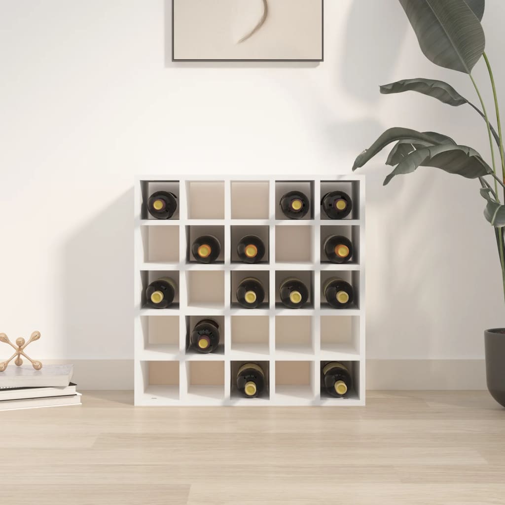 Ντουλάπι Κρασιών Λευκό 56 x 25 x 56 εκ. από Μασίφ Ξύλο Πεύκου - Pakobazaar