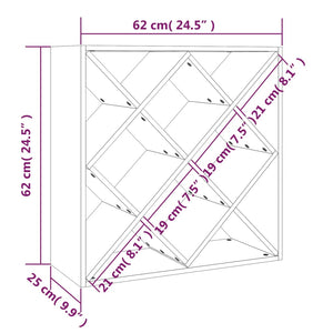 Κάβα Κρασιών 62 x 25 x 62 εκ. από Μασίφ Ξύλο Πεύκου