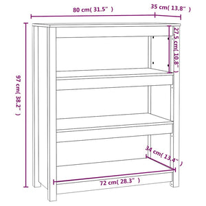 Βιβλιοθήκη 80 x 35 x 97 εκ. από Μασίφ Ξύλο Πεύκου - Pakobazaar