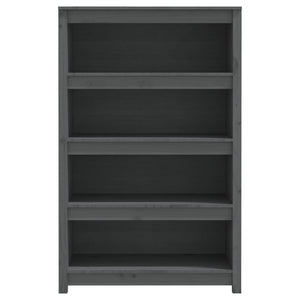 Βιβλιοθήκη Γκρι 80x35x126 εκ. από Μασίφ Ξύλο Πεύκου