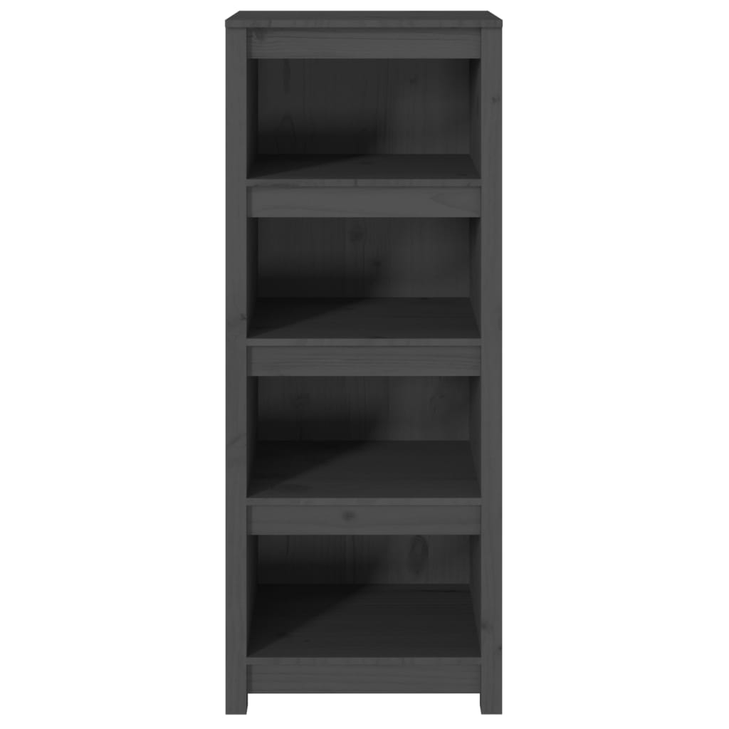Βιβλιοθήκη Γκρι 50x35x125,5 εκ. από Μασίφ Ξύλο Πεύκου