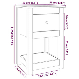 Κομοδίνο 40 x 35 x 61,5 εκ. από Μασίφ Ξύλο Πεύκου - Pakobazaar