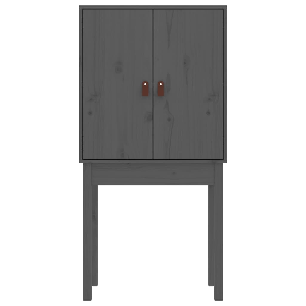 Ντουλάπι Ψηλό Γκρι 60x40x120 εκ. από Μασίφ Ξύλο Πεύκου
