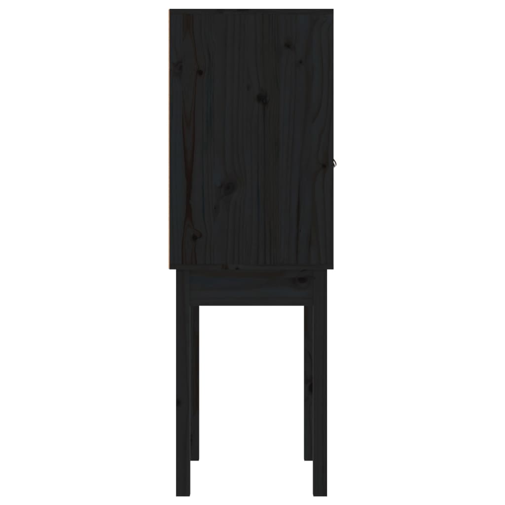 Ντουλάπι Ψηλό Μαύρο 60x40x120 εκ. από Μασίφ Ξύλο Πεύκου - Pakobazaar