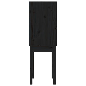 Ντουλάπι Ψηλό Μαύρο 60x40x120 εκ. από Μασίφ Ξύλο Πεύκου - Pakobazaar