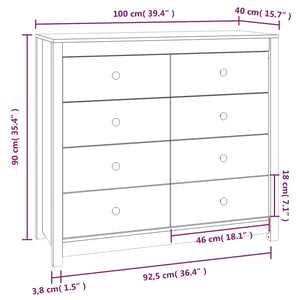 Βοηθητικό Ντουλάπι Καφέ Μελί 100x40x90 εκ.από Μασίφ Ξύλο Πεύκου - Pakobazaar