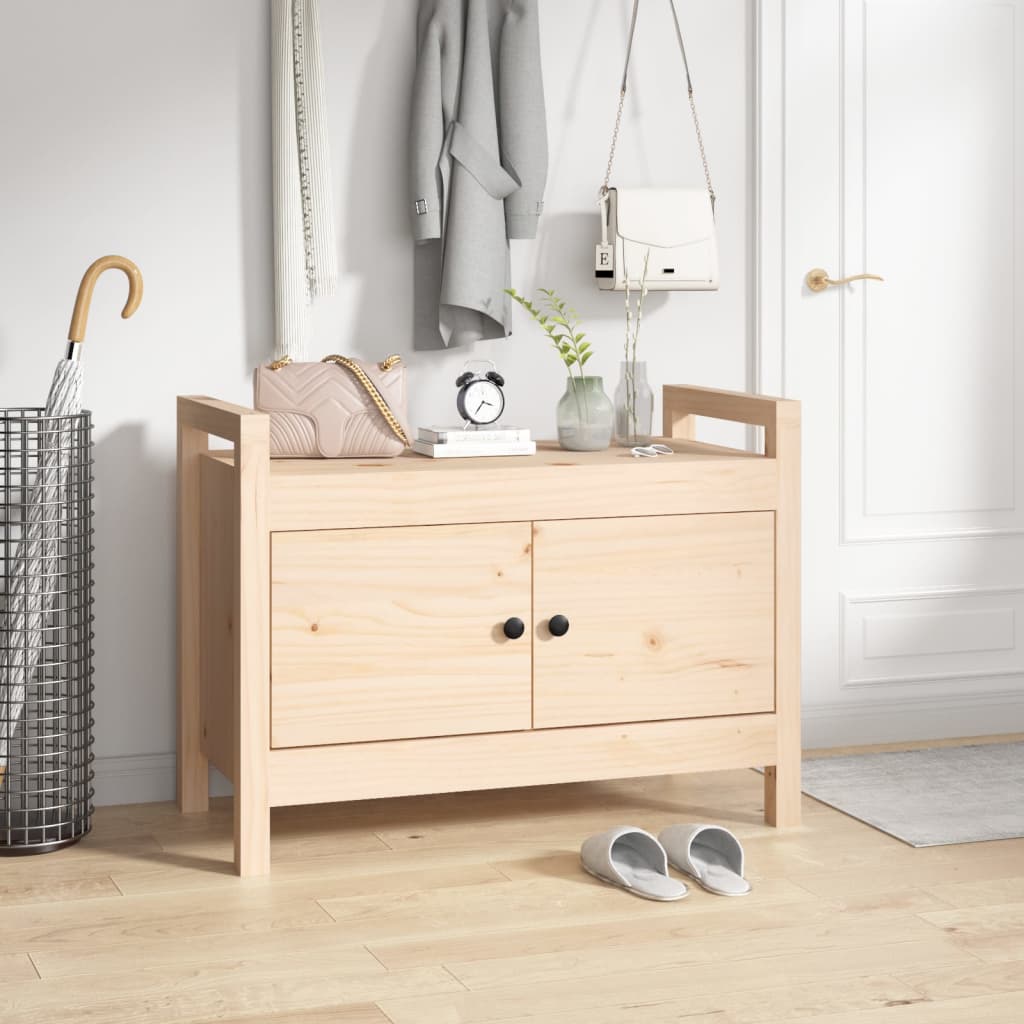 Παγκάκι Χολ 80 x 40 x 60 εκ. από Μασίφ Ξύλο Πεύκου - Pakobazaar