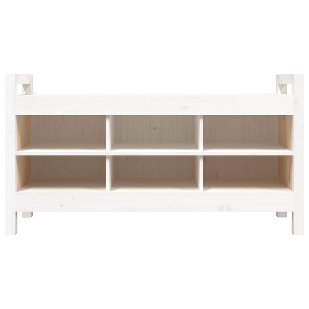 Παγκάκι Χολ Λευκό 110x40x60 εκ. από Μασίφ Ξύλο Πεύκου