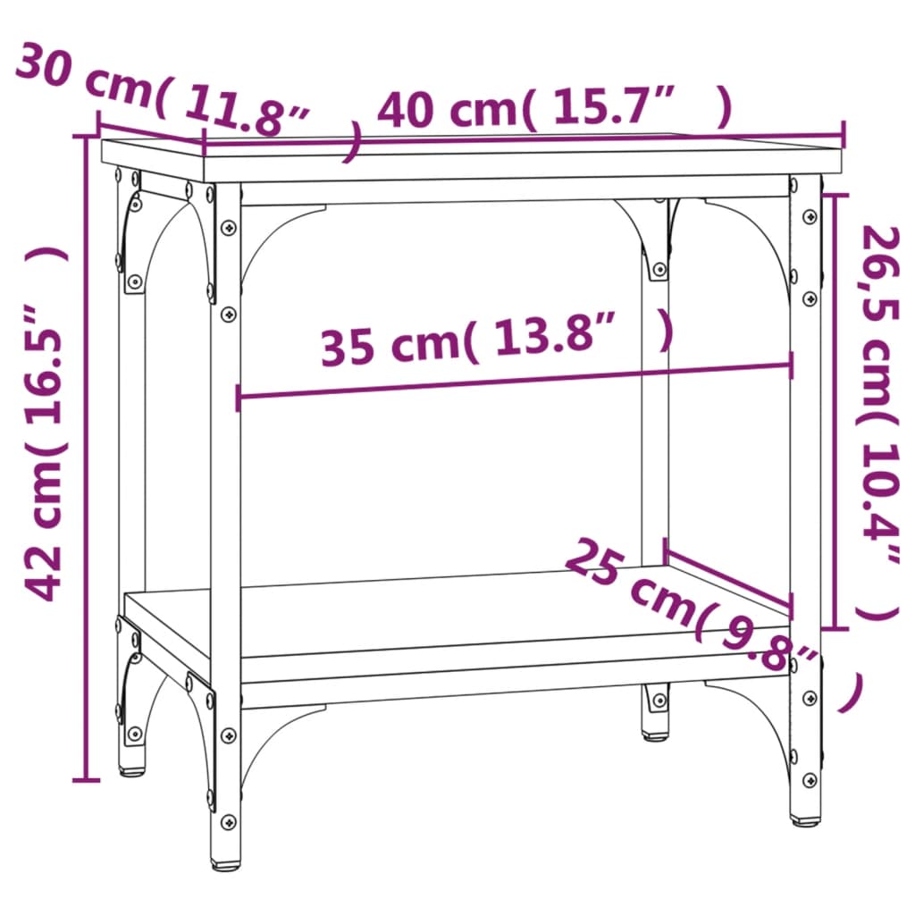 Βοηθητικό Τραπέζι Καπνιστή Δρυς 40x30x42 εκ. Επεξεργασμένο Ξύλο