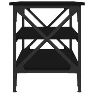 Βοηθητικό Τραπέζι Μαύρο 55 x 38 x 45 εκ. από Επεξεργασμένο Ξύλο
