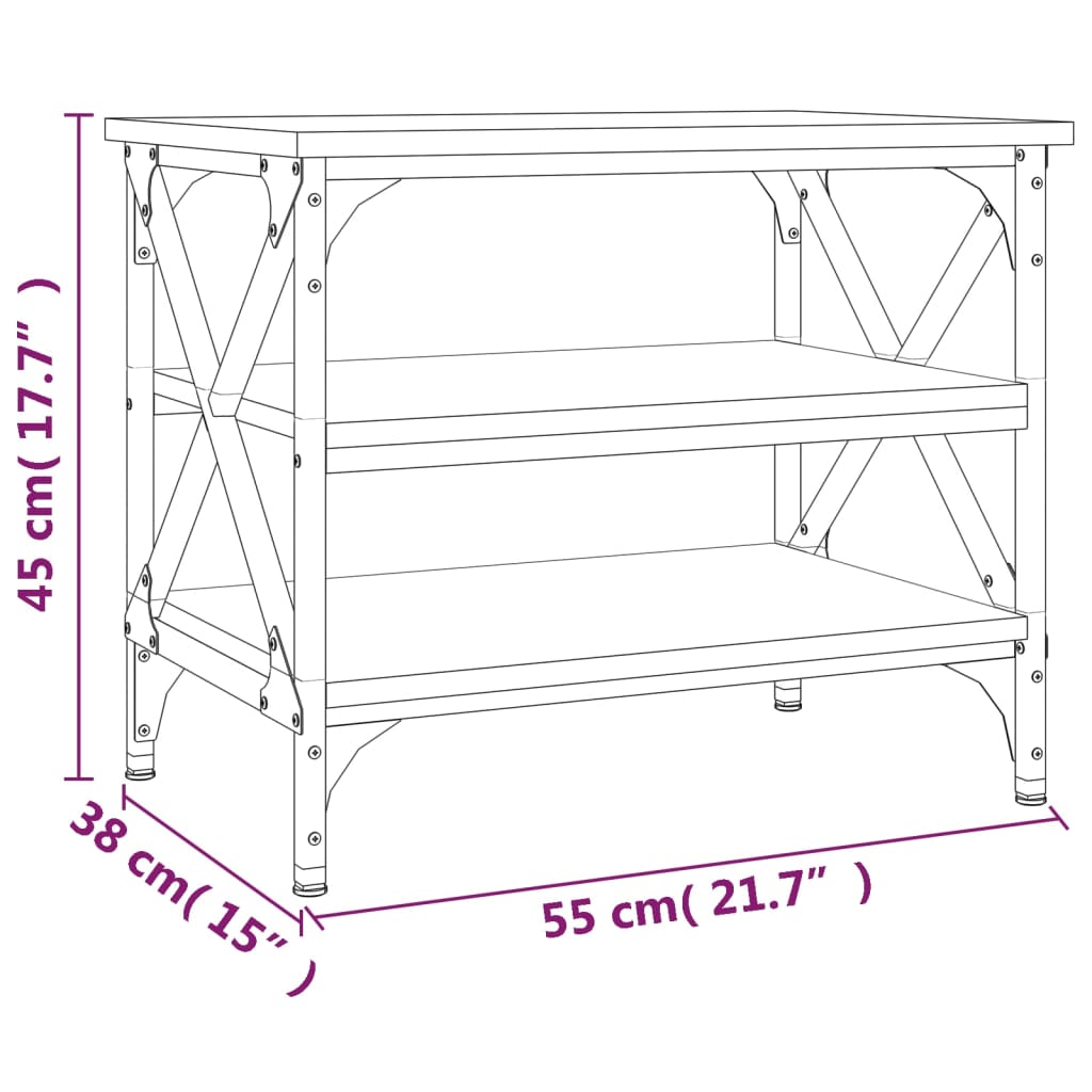 Βοηθητικό Τραπέζι Γκρι Sonoma 55x38x45 εκ. Επεξεργασμένο Ξύλο
