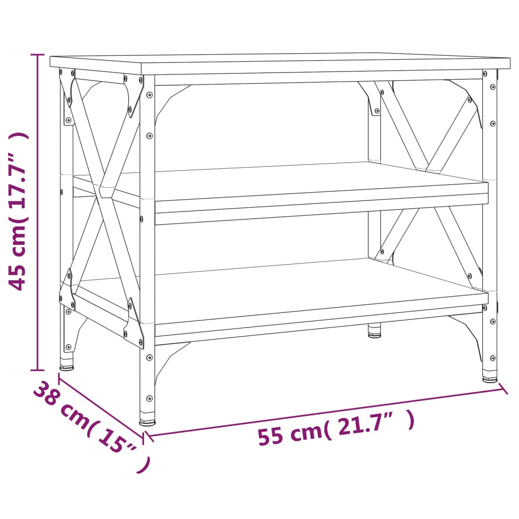 Βοηθητικό Τραπέζι Καφέ Δρυς 55x38x45 εκ. Επεξεργασμένο Ξύλο - Pakobazaar