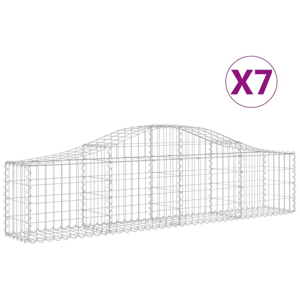 Συρματοκιβώτια Τοξωτά 7 τεμ. 200x30x40/60 εκ. Γαλβαν. Ατσάλι