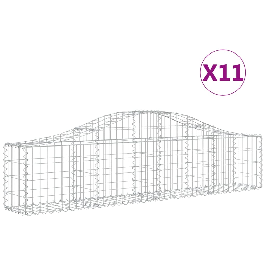 Συρματοκιβώτια Τοξωτά 11 τεμ. 200x30x40/60 εκ. Γαλβαν. Ατσάλι