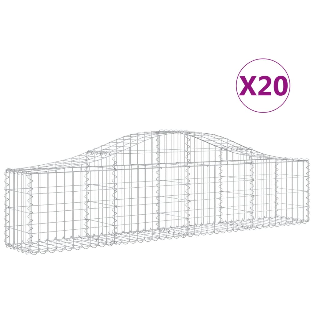 Συρματοκιβώτια Τοξωτά 20 τεμ. 200x30x40/60 εκ. Γαλβαν. Ατσάλι