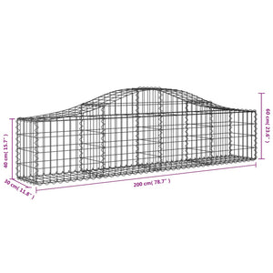 Συρματοκιβώτια Τοξωτά 20 τεμ. 200x30x40/60 εκ. Γαλβαν. Ατσάλι