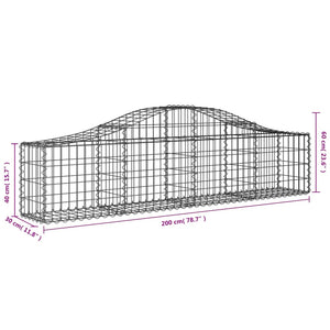 Συρματοκιβώτια Τοξωτά 25 τεμ. 200x30x40/60 εκ. Γαλβαν. Ατσάλι