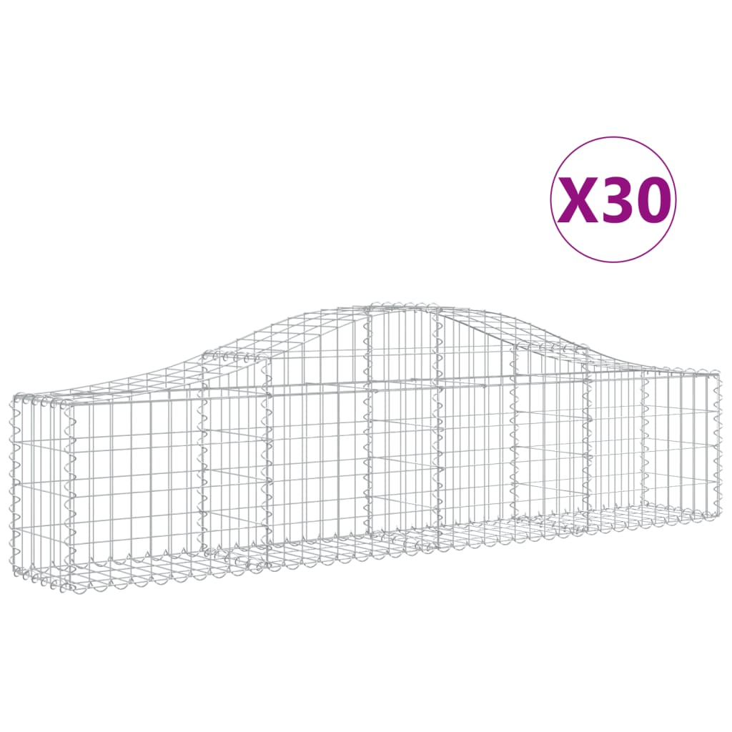 Συρματοκιβώτια Τοξωτά 30 τεμ. 200x30x40/60 εκ. Γαλβαν. Ατσάλι - Pakobazaar