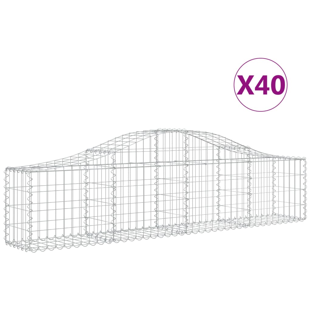 Συρματοκιβώτια Τοξωτά 40 τεμ. 200x30x40/60 εκ. Γαλβαν. Ατσάλι