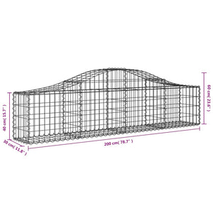 Συρματοκιβώτια Τοξωτά 40 τεμ. 200x30x40/60 εκ. Γαλβαν. Ατσάλι