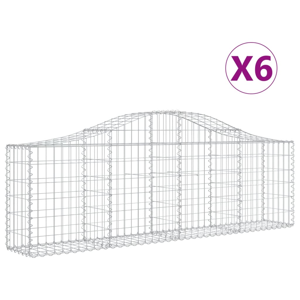 Συρματοκιβώτια Τοξωτά 6 τεμ. 200x30x60/80 εκ. Γαλβαν. Ατσάλι