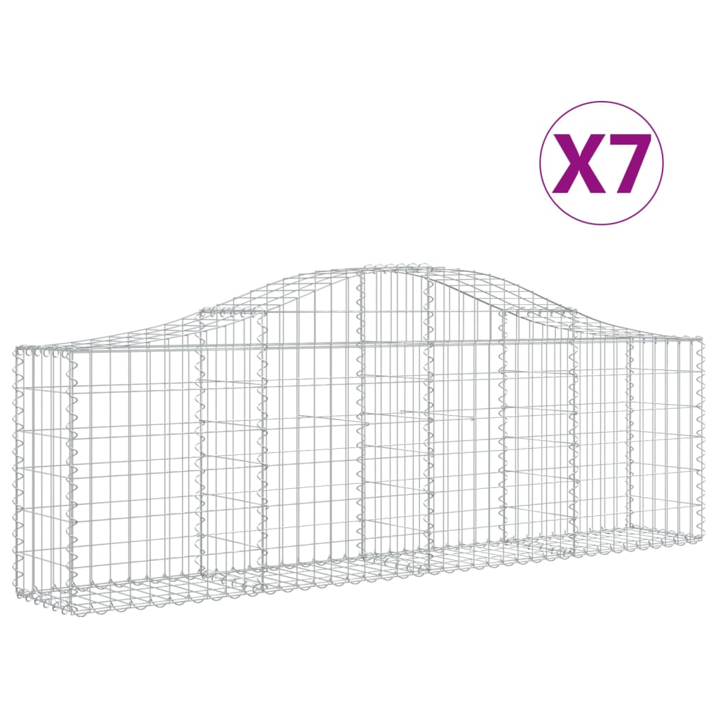 Συρματοκιβώτια Τοξωτά 7 τεμ. 200x30x60/80 εκ. Γαλβαν. Ατσάλι