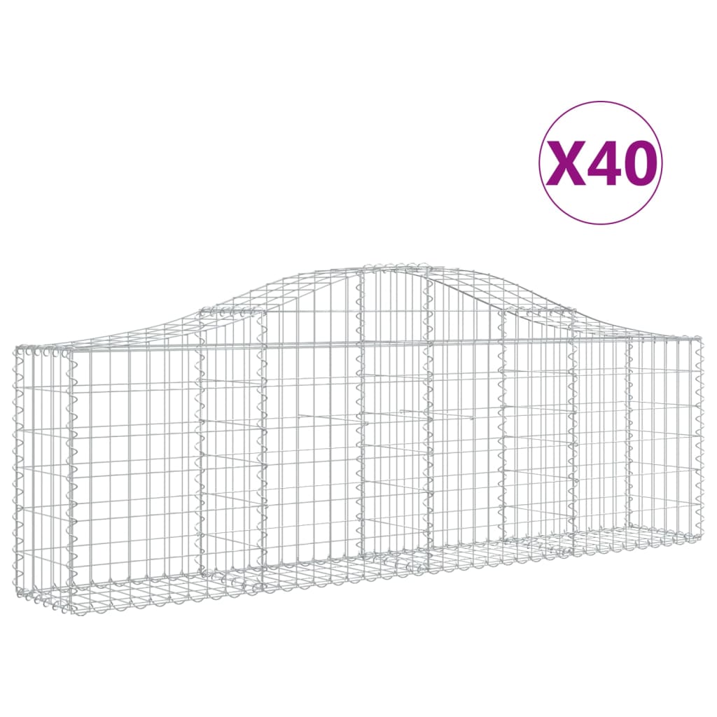 Συρματοκιβώτια Τοξωτά 40 τεμ. 200x30x60/80 εκ. Γαλβαν. Ατσάλι - Pakobazaar