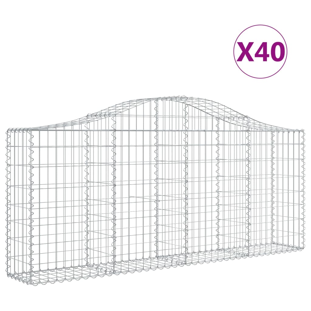 Συρματοκιβώτια Τοξωτά 40 τεμ. 200x30x80/100 εκ. Γαλβαν. Ατσάλι