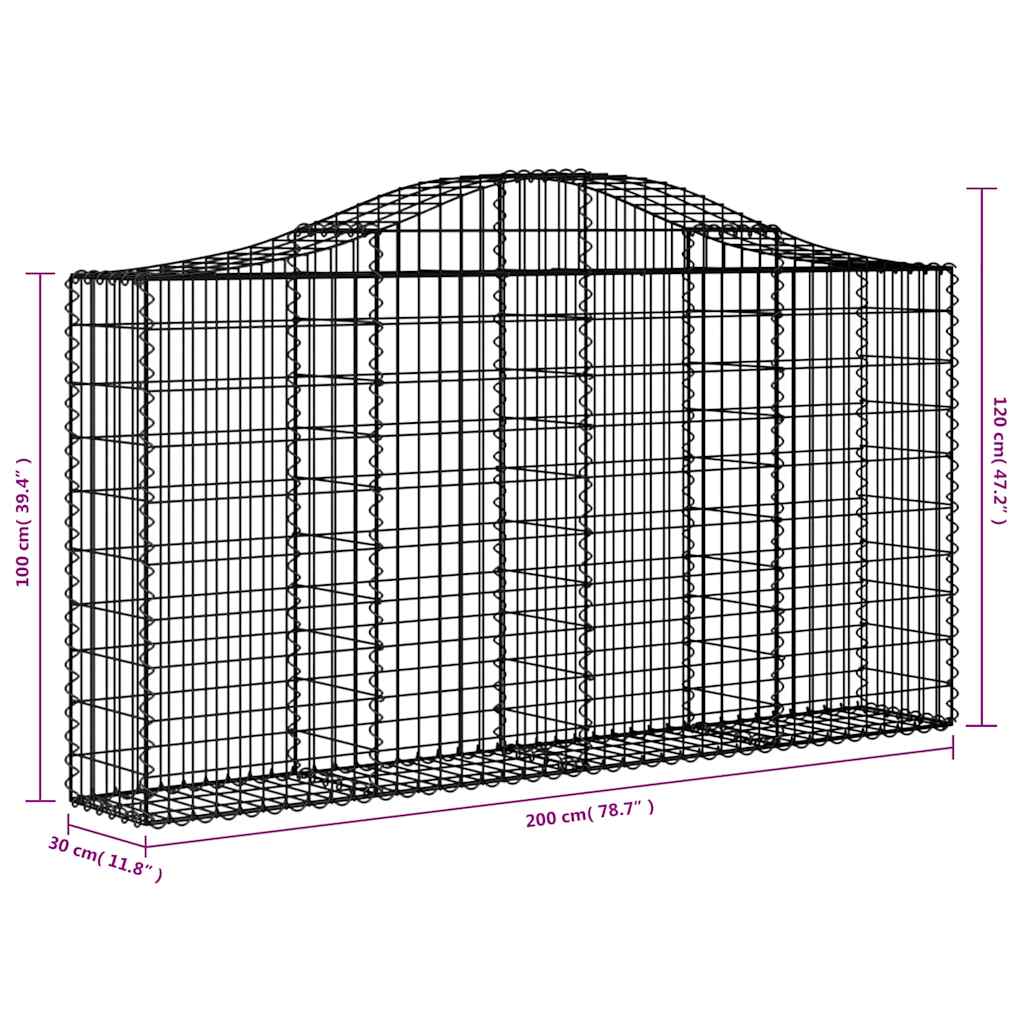 Συρματοκιβώτια Τοξωτά 13 τεμ. 200x30x100/120 εκ. Γαλβαν. Ατσάλι