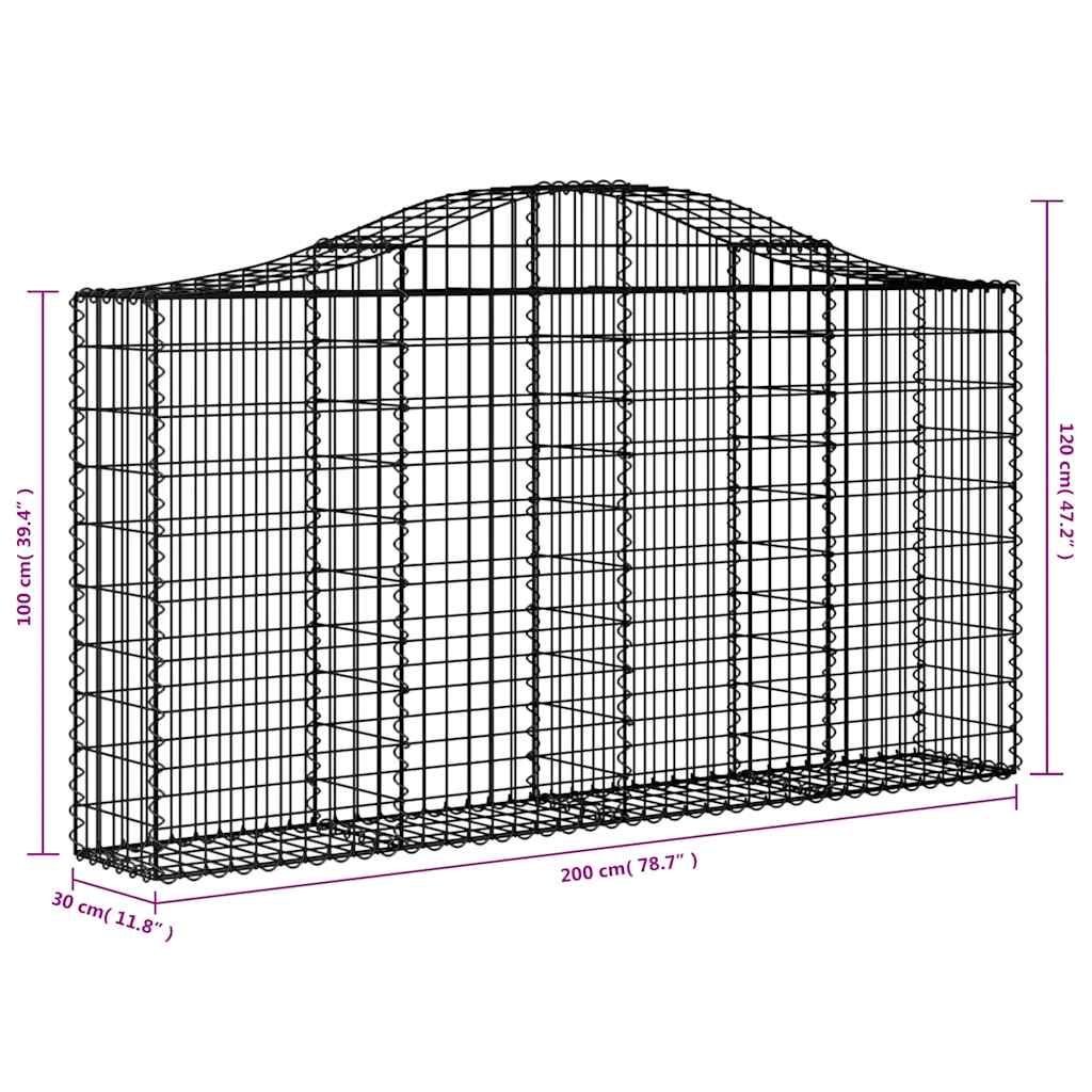 Συρματοκιβώτια Τοξωτά 18 τεμ. 200x30x100/120 εκ. Γαλβαν. Ατσάλι