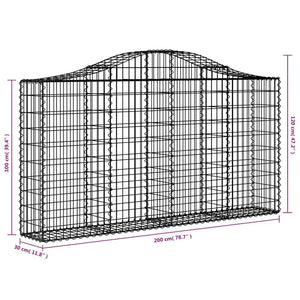 Συρματοκιβώτια Τοξωτά 18 τεμ. 200x30x100/120 εκ. Γαλβαν. Ατσάλι